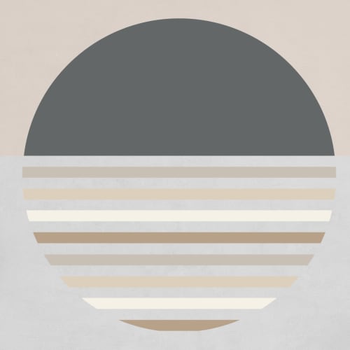 Neutral Abstract Circle Wallpaper Mural