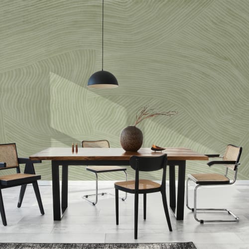 Verde curbat care curge Forme fototapet