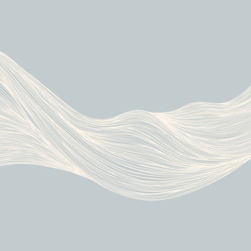 Blue Wavy Line Abstract Mural