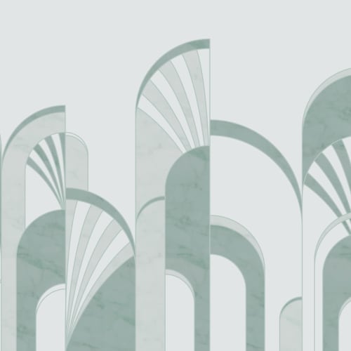 Green Art Deco Print Arches Wallpaper Mural