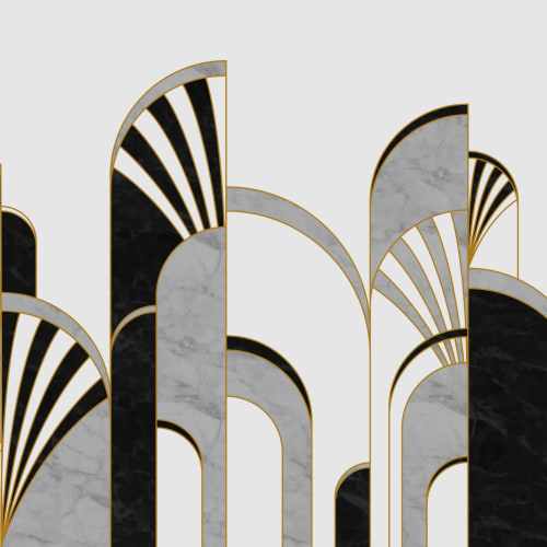 Black, White & Gold Art Deco Wallpaper Mural