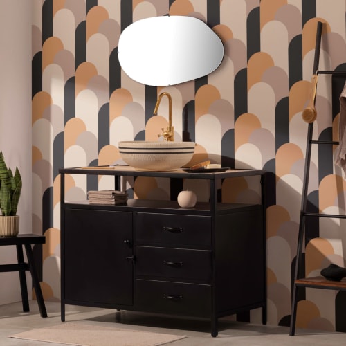 Kermanvärinen Art Deco Arches Repeat Print kuvatapetti