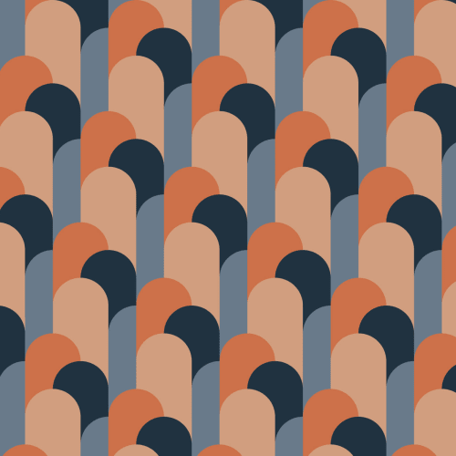 Blue Art Deco Arches Repeat Print Wallpaper Mural