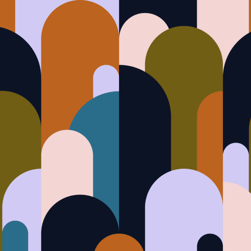 Multicolour Art Deco Arches Repeat Print Wallpaper Mural