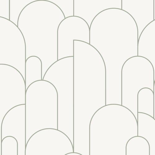 Cream Art Deco Arch Outlines Wallpaper Mural