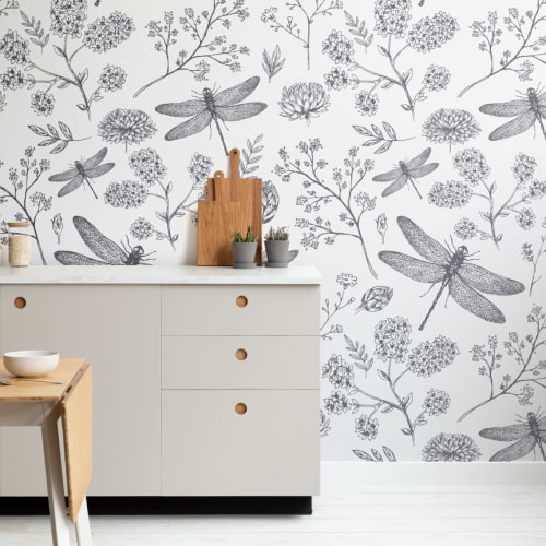 Dragonfly Illustration Wallpaper Mural