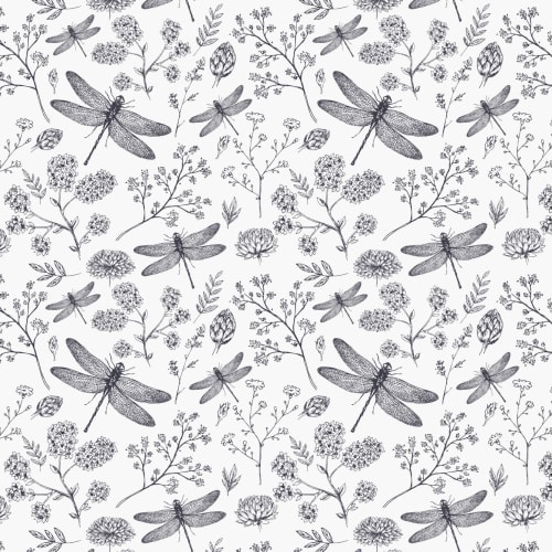 Dragonfly Illustration Wallpaper Mural