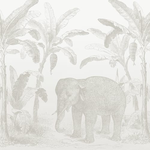 Neutrale Vintage ontdekkingsreiziger Olifant Muurschildering