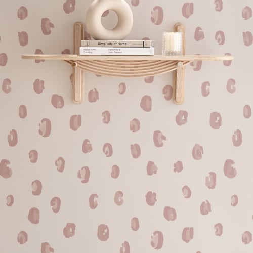 Rosa och neutral akvarell Leopard Print Repeat Pattern Wallpaper