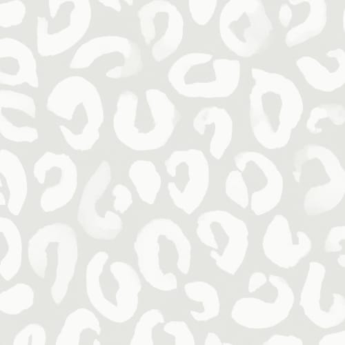 Vit och grå målad Leopard Print Repeat Pattern Wallpaper