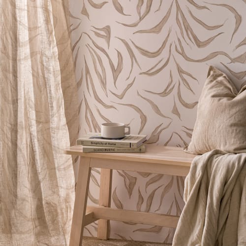 Minimalist Neutral Tiger Print Repeat Pattern Wallpaper