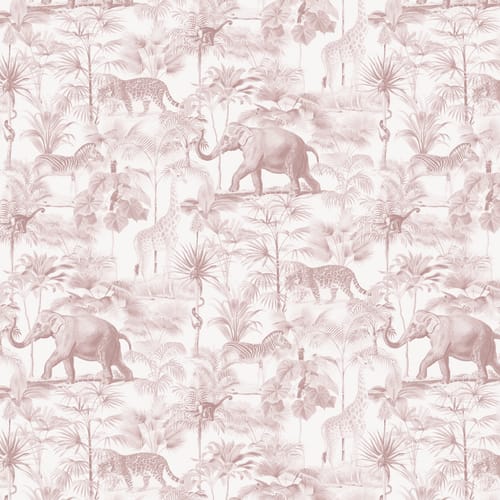 Pink Tropical Tonal Jungle Animal Wallpaper