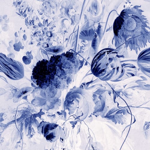Blue Delft de Heem Floral Wallpaper Mural