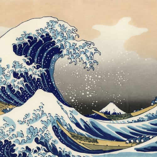A Grande Onda ao largo de Kanagawa por Hokusai Wallpaper Mural