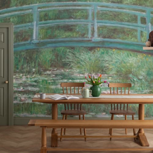 Carta da Parati Effetto Dipinto con lo Stagno delle Ninfee di Monet