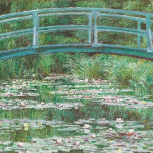 Carta da Parati Effetto Dipinto con lo Stagno delle Ninfee di Monet