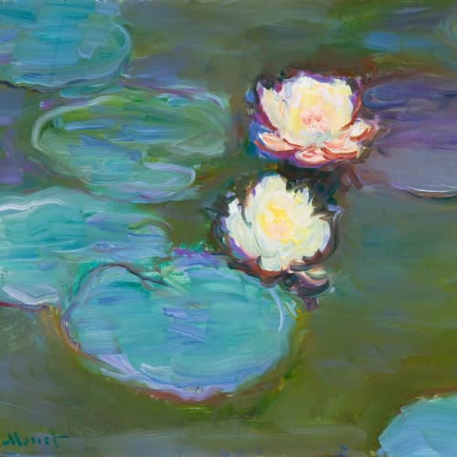 Monet vannliljer maleri kunst fototapet