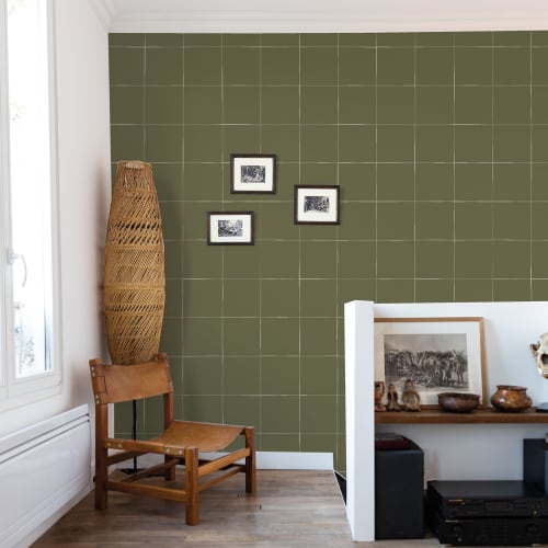 Olive Grid Elegance