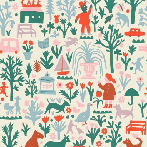 Panoramic — public garden scene