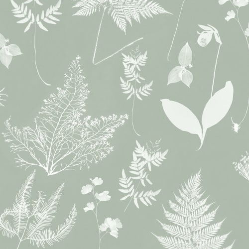 Green Botanical Plant Repeat Pattern Wallpaper