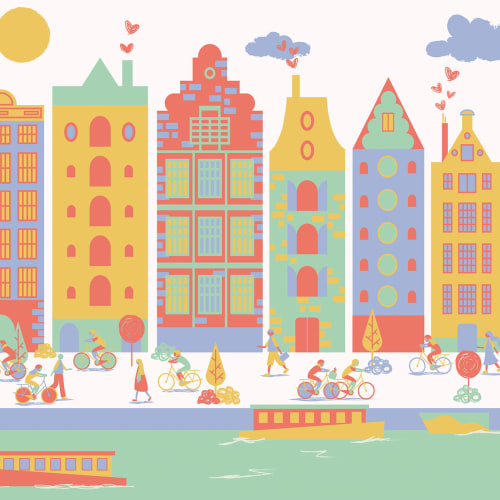 Amsterdam City Living Wallpaper Mural