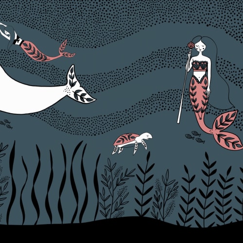 Beautiful Mermaid Theme Sea Life Wallpaper Mural