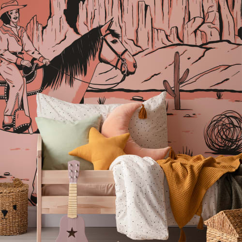 Wild West Cowgirl Horse Wallpaper Mural