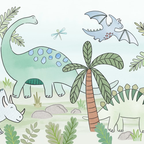 Panorama-Tapete Dinosaurier in der Natur