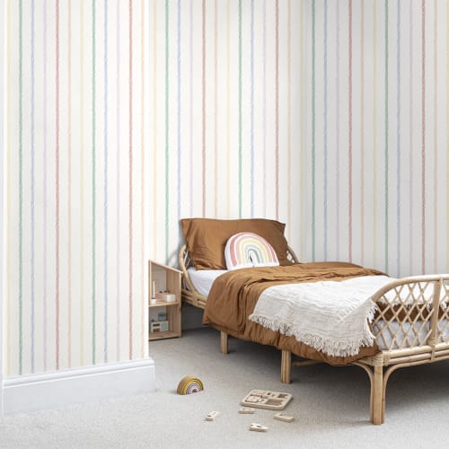 Multicolor Fun Hand Drawn Striped Wallpaper