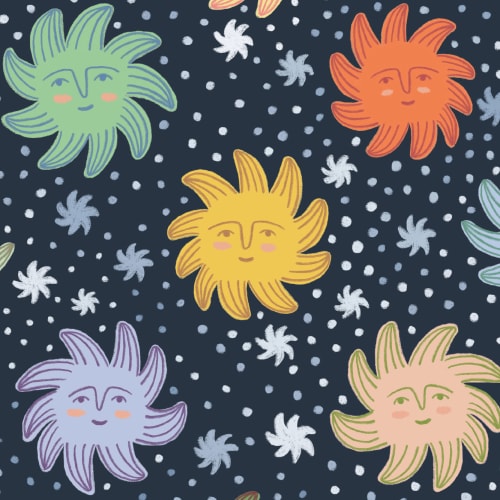 Monivärinen Smiley Sunshines kanssa Star kuvatapetti