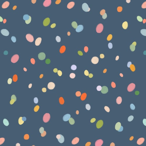 Käsin piirretty pastelli monivärinen Spots Navy tapetti