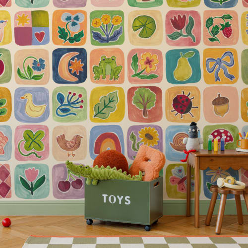 Papier peint panoramique multicolore pour enfants