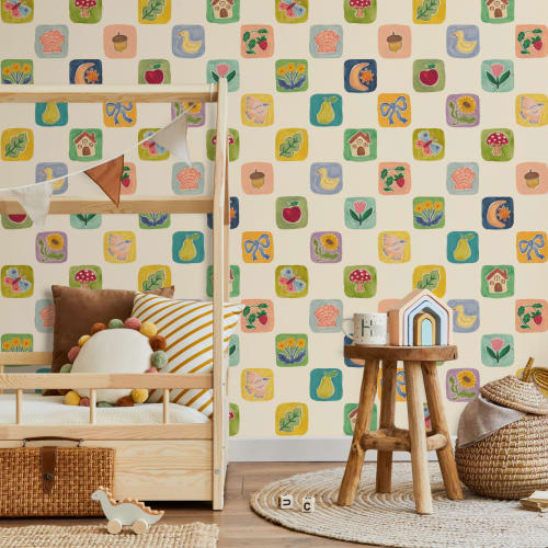 Multicolor Patchwork Clasic Murale pentru copii cu motive jucăușe