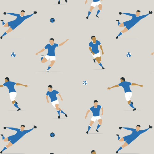 Kids Blue Soccer Players Wallpaper