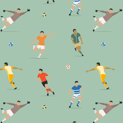 Kids Green Soccer Players Wallpaper