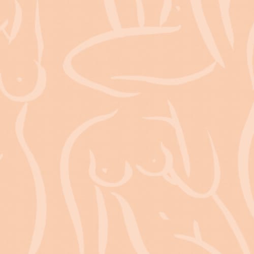 Carta da parati illustrazione di donna nuda in Peach Fuzz