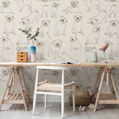 Fototapete Mops Hundemuster