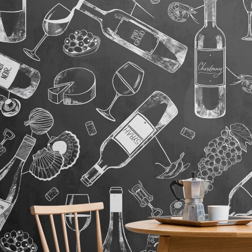 Fototapete Essen- und Weintafel