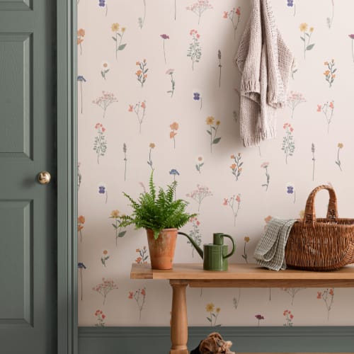 Pressed Flower Repeat Pattern Wallpaper