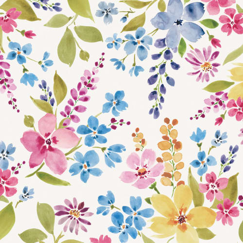 Bunte Aquarell Blumen Fototapete