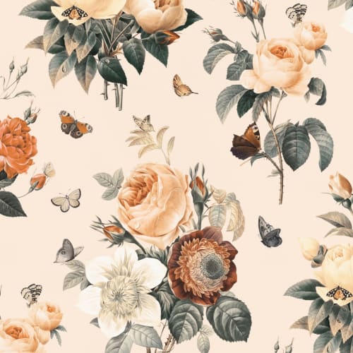 Butterfly & Flower Wallpaper Mural