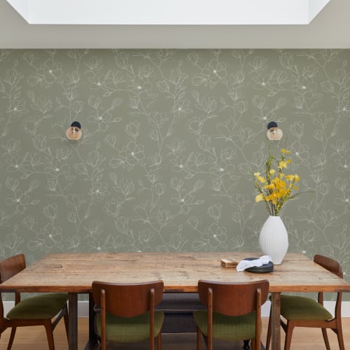 Verde Abstract Floral Repeat Pattern tapet