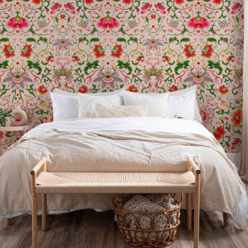 Owen Jones Chinese Ornaments Illustrations Beige Wall Mural