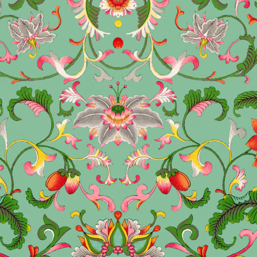 Owen Jones chinesische Ornamente Illustrationen Grüne Fototapete