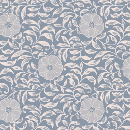 Owen Jones Pioenroos Chinese ornamenten Illustraties Blauwe Muurschildering