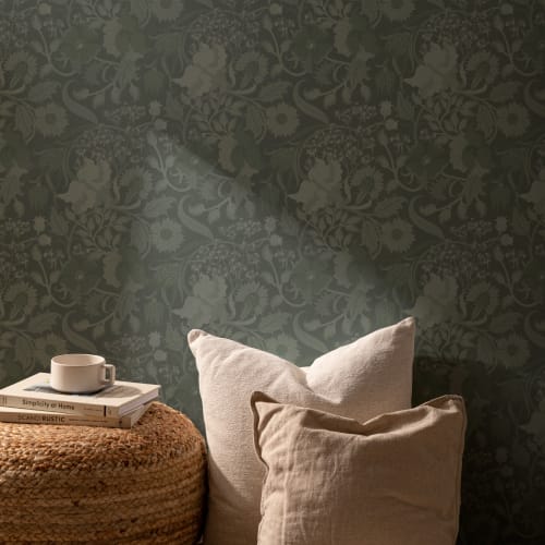 Emerald Heritage Thistle Floral Wallpaper