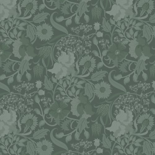 Emerald Heritage Thistle Floral Wallpaper