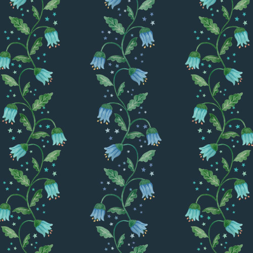 Dark Blue Striped Wavy Hyacinth Wallpaper