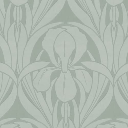 Vihreä Art Deco Wood Block Iris seinämaalaus