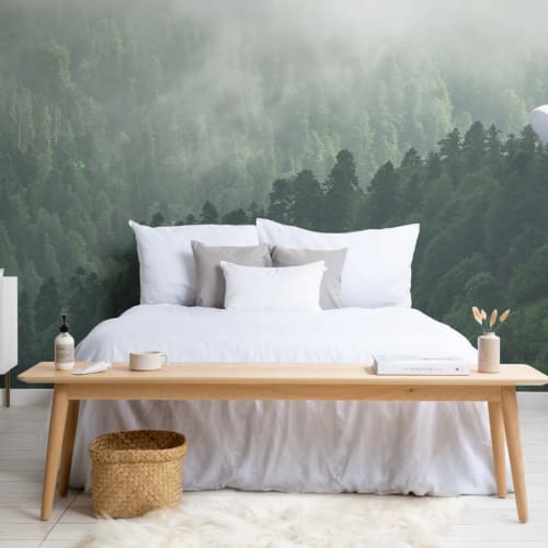 Misty Valley Forest Wallpaper Mural